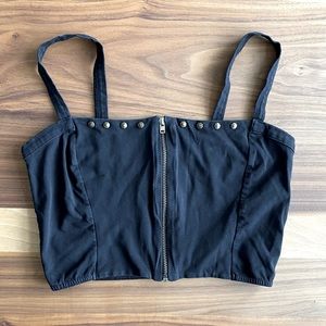 Vero Moda Black Studded Crop Top